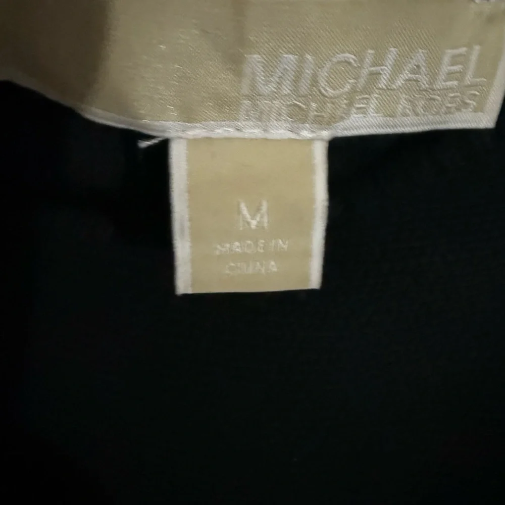 Michael Kors Black Long‎ Sleeve Top with Zipper Knit